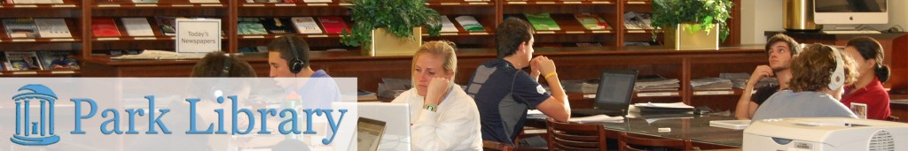 students in library (banner)