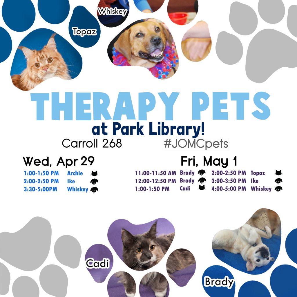 Spring 2015 Therapy Pets Schedule