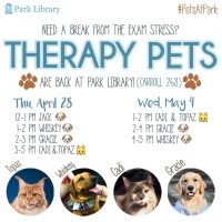 Spring 2016 Therapy Pets Schedule